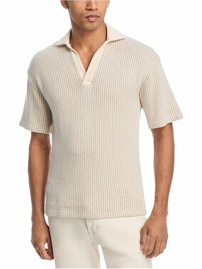 Krost Open Collar Polo Shirt Cream Medium